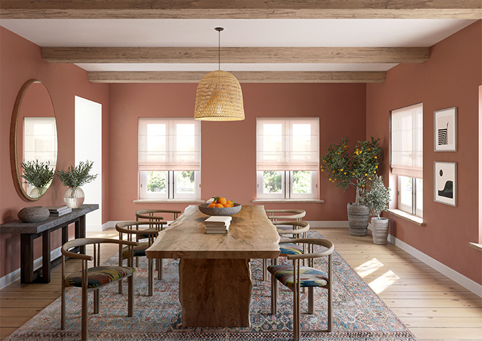 Pavia Voile, Peach Blush - Twist&Fit Roman Blind - Image 8